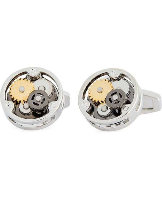 James Michael Metallic Gear Round Cuff Links for men