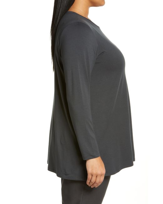 Eileen Fisher Stretch Jersey Tunic in Gray | Lyst