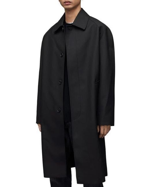 AllSaints Black Lester Longline Coat for men