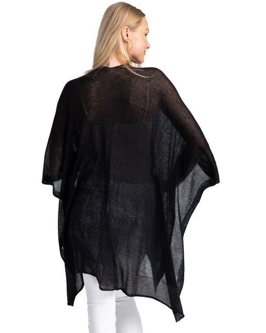 Saachi Black Luxe Open Front Duster Coverup