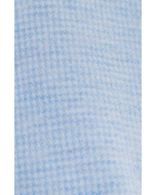 Bugatchi Blue Houndstooth Patern Quarter Zip Top for men