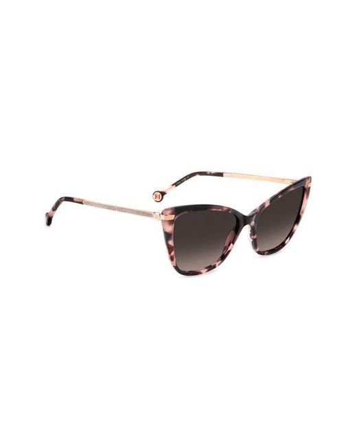 Carolina Herrera Brown 55Mm Gradient Rectangular Sunglasses