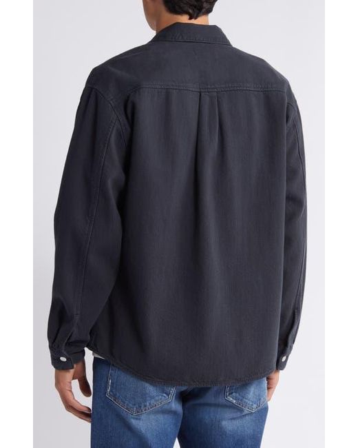 FRAME Blue Textured Terry Overshirt for men