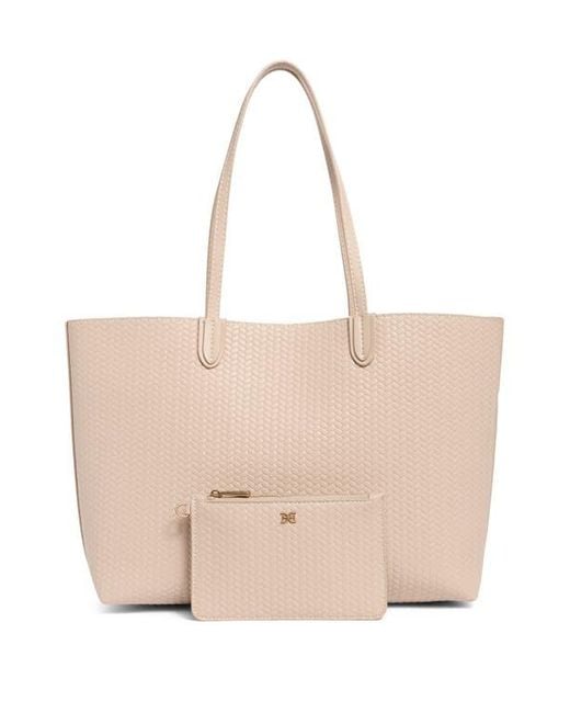 Sam Edelman Natural Eva Large Woven Tote Bag & Pouch