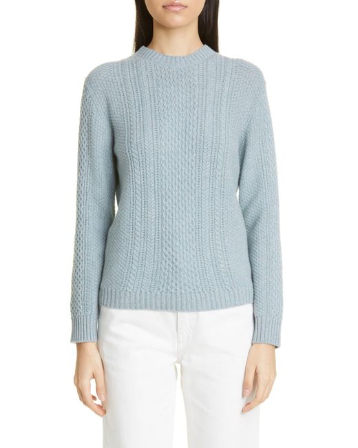 Loro Piana Blue Cable Knit Baby Cashmere Sweater