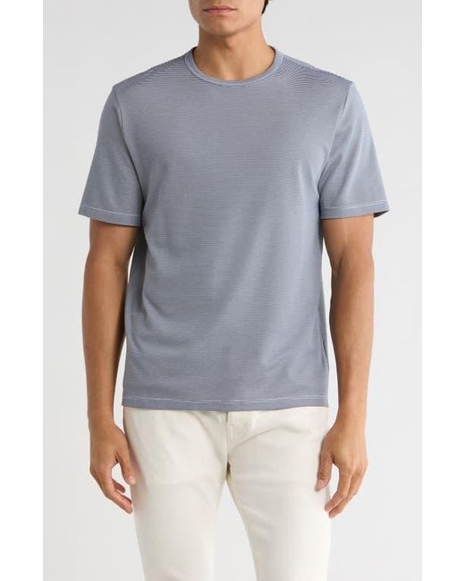 Vince Blue Feeder Stripe Crewneck T-Shirt for men