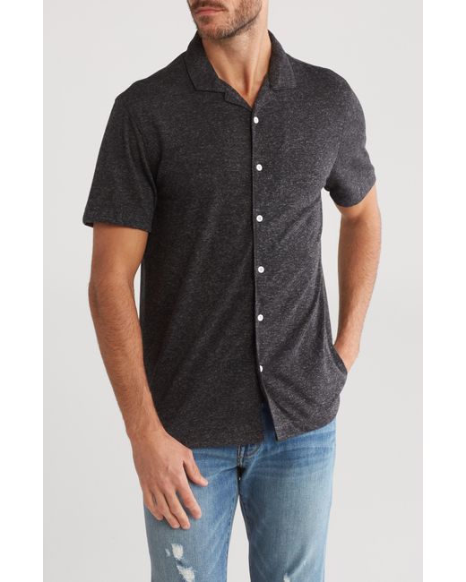 Joe's Jeans Black Salerm Knit Short Sleeve Button-up Shirt for men