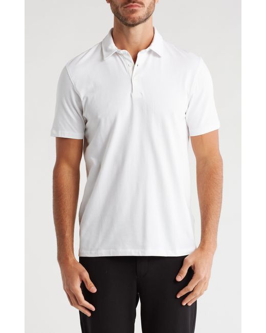 Kenneth Cole White Button Polo for men