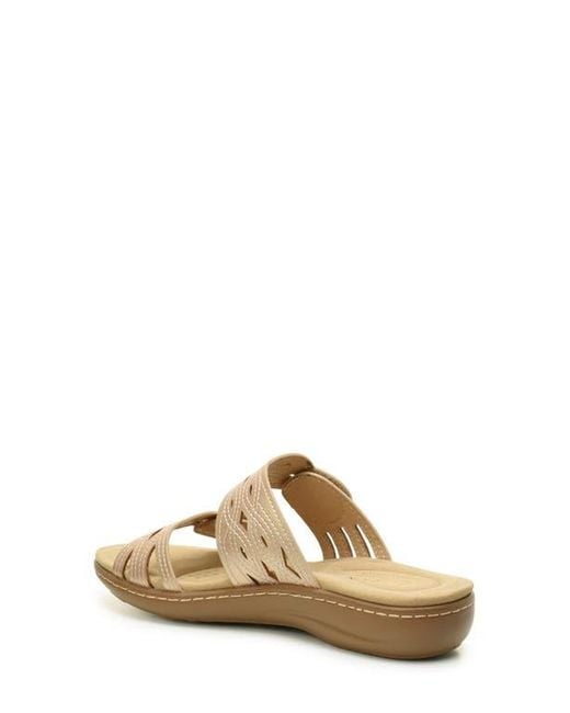 Taryn Rose Metallic Cutout Slide Sandal