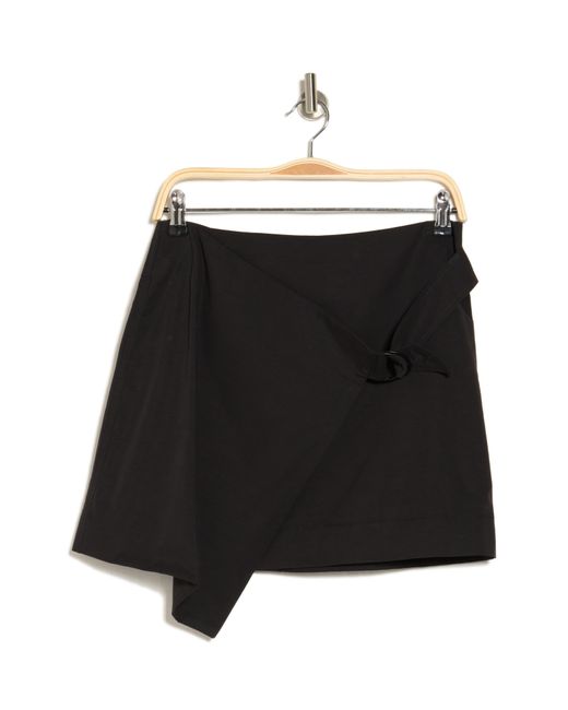 Calvin Klein Black High Waist Twill Wrap Miniskirt
