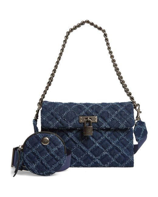 Kurt Geiger Blue Medium Brixton Lock Crossbody Bag