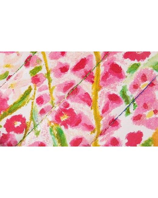Kurt Geiger Pink Floral Couture Kensington Floral Quilted Leather Crossbody Bag