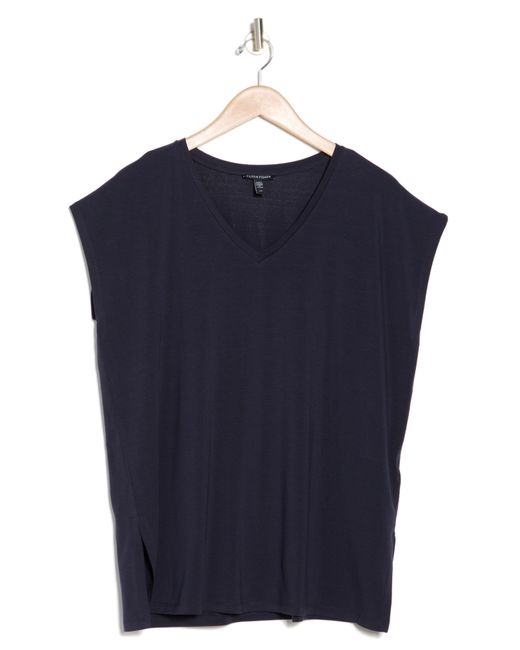 Eileen Fisher Blue V-neck ® Lyocell T-shirt