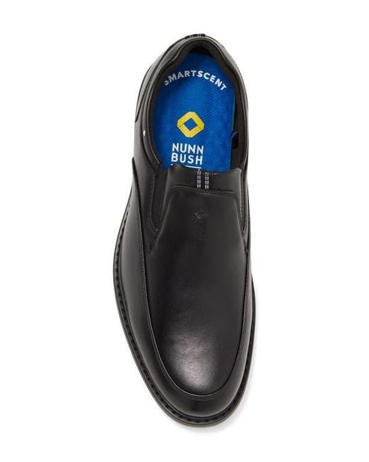 Nunn Bush Black Wade Work Slip Resistant Moc Toe Venetian Loafer for men