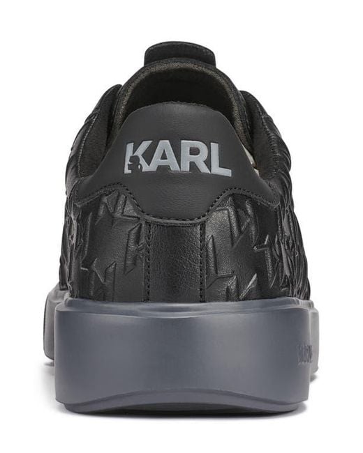 Karl Lagerfeld Black Grid Logo Embossed Sneaker for men