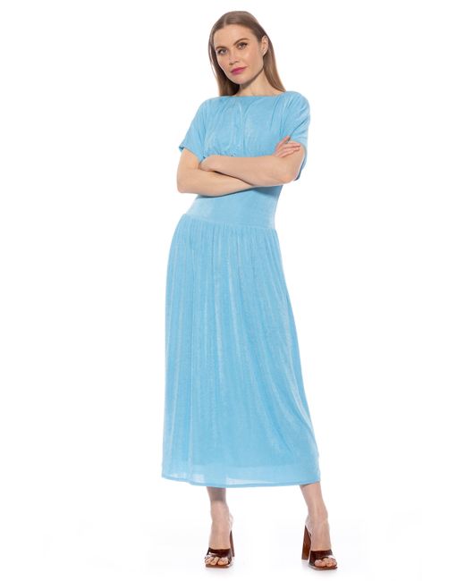 Alexia Admor Blue Luna Dolman Sleeve Maxi Dress