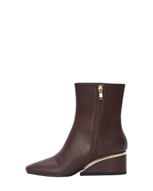 Ninety Union Brown Mona Square Toe Wedge Boot