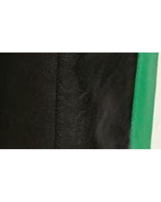 Miaou Green Stripe Outseam Faux Leather Capri Pants