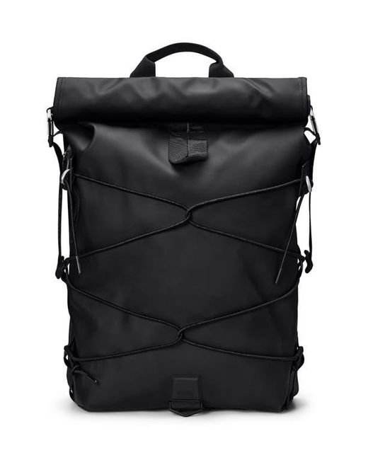 Rains Black Trail Cord Rolltop Backpack
