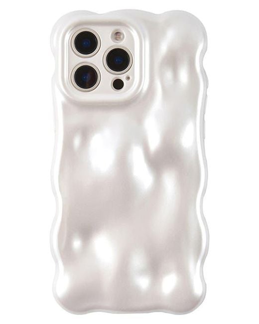 Auramma White Pearly Bubbles Iphone 15 Pro Case