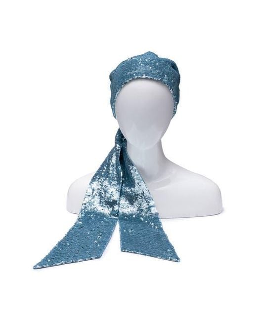Eugenia Kim Blue Sequin Headscarf