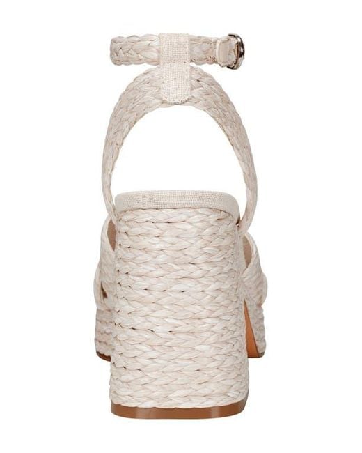 Marc Fisher Natural Janie Raffia Ankle Strap Platform Sandal