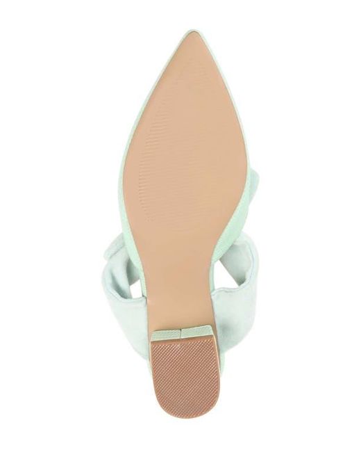 Journee Collection Blue Lizard-Embossed Vegan Leather Block Heel Mules
