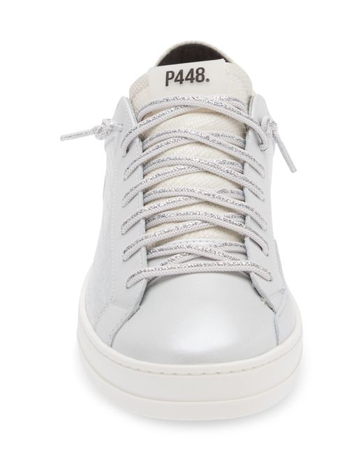 P448 White John Croc Embossed Sneaker