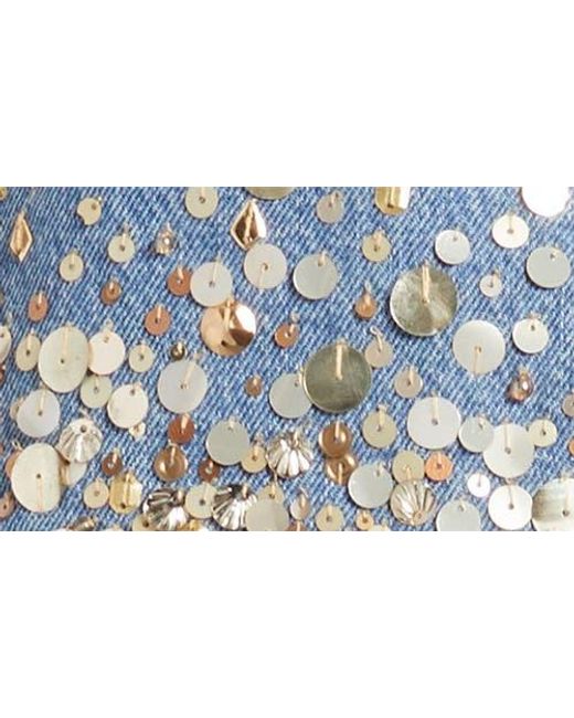 FRAME Blue The Champagne Denim Miniskirt