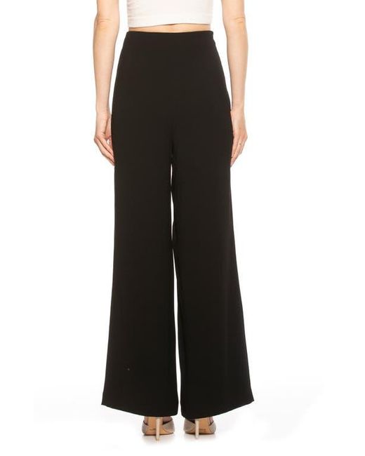 Alexia Admor Black Elia High Waist Pleat Wide Leg Pants