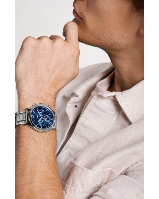 Fossil Metallic Fenmore Multifunction Bracelet Watch, 44Mm for men