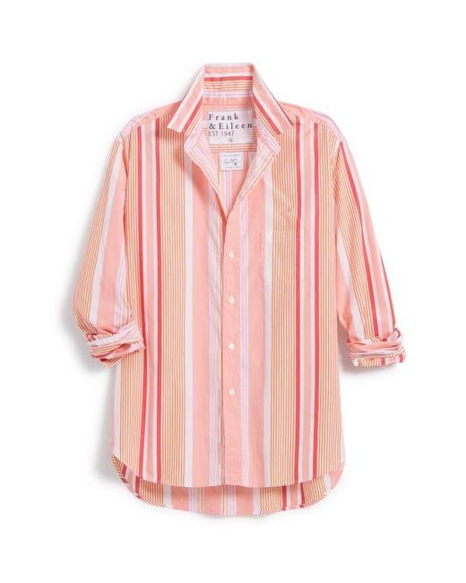 Frank & Eileen Pink Eileen Stripe Relaxed Cotton Button-Up Shirt