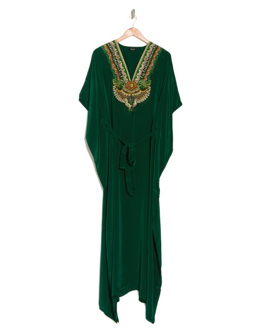 Shahida Parides Embellished Long Caftan Dress In Green At Nordstrom Rack