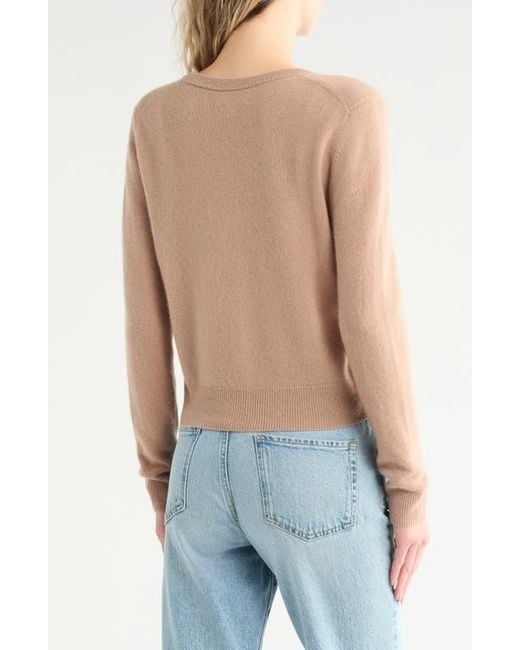 Nordstrom Blue Crewneck Cashmere Cardigan