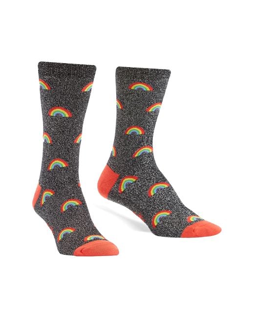 Sock It To Me Glitter Rainbow Socks in White | Lyst
