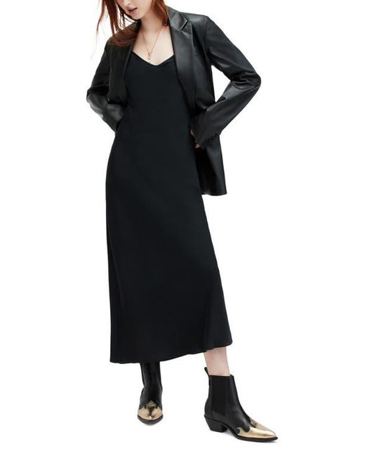 AllSaints Black Bryony Slipdress