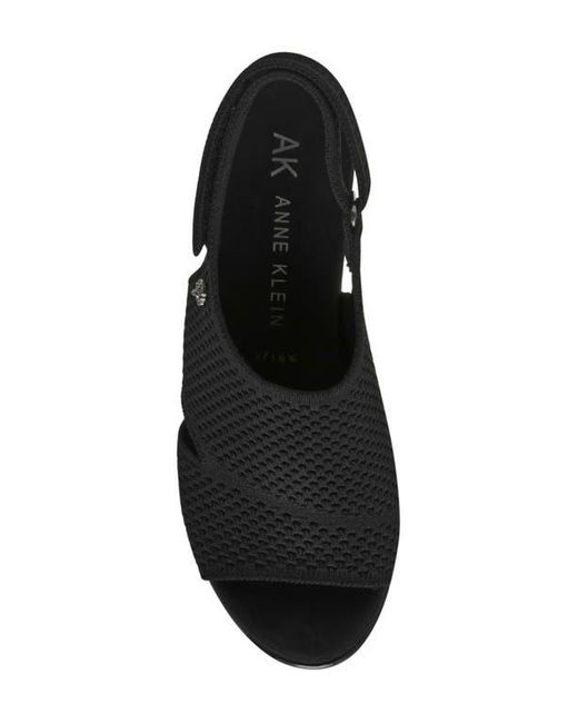Anne Klein Black Romeo Wedge Sandal