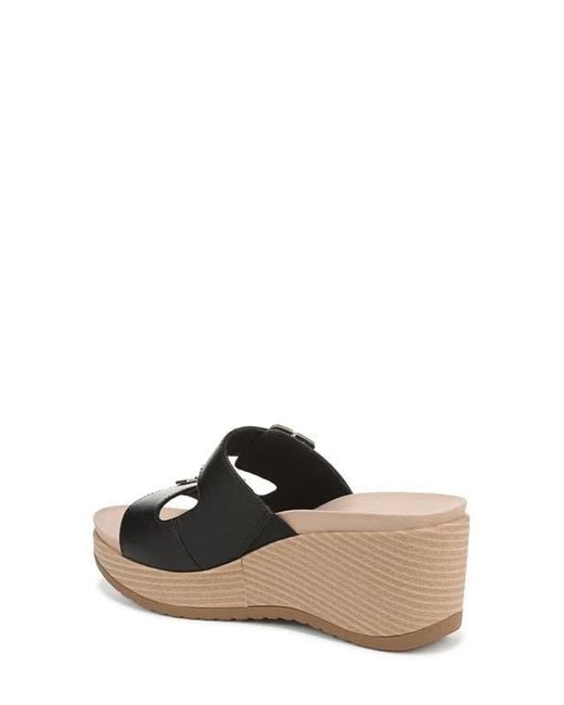 Dr. Scholls Black Cali Breeze Wedge Sandal