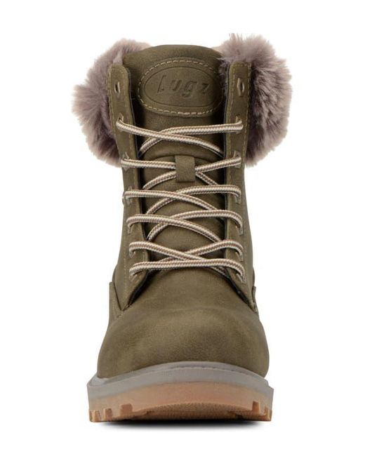 Lugz Brown Empire High Faux Fur Lug Sole Boot