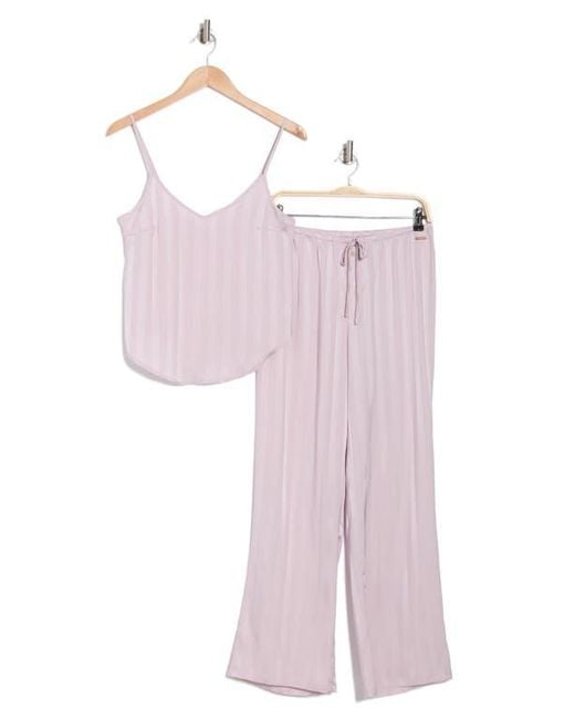 Danskin Pink Stripe Jacquard Satin Camisole & Pants Pajamas