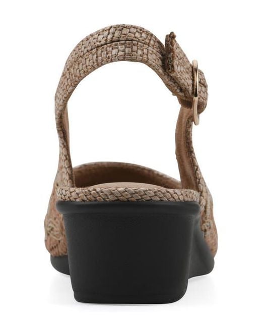 White Mountain Brown Borris Slingback Wedge