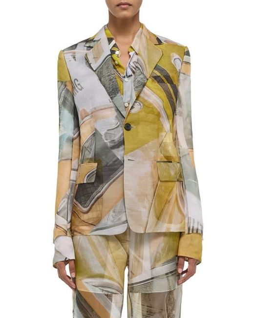 Helmut Lang Green Print Blazer