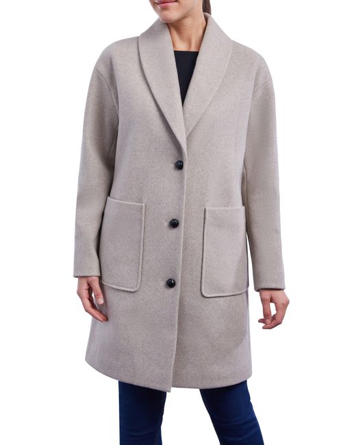 Lucky Brand Gray Shawl Collar Coat In Oatmeal At Nordstrom Rack