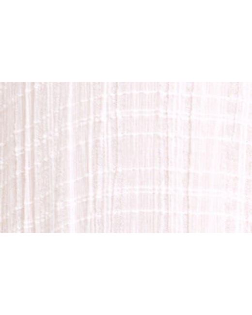 Ramy Brook White Mika Tie Neck Lattice Inset Blouse