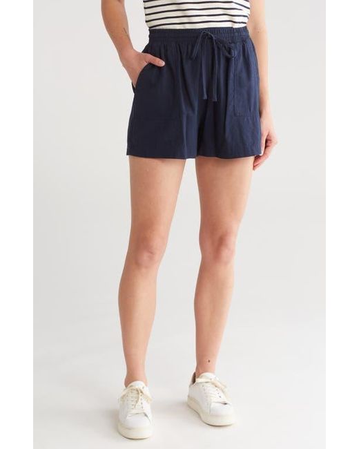 Splendid Blue Marseille Linen Blend Drawstring Shorts
