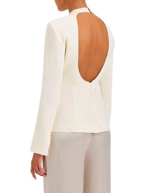 Solid & Striped White The Ronit Open Back Long Sleeve Top