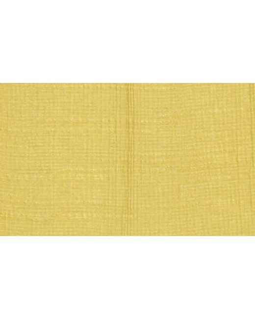 Max Studio Yellow Embellished Yoke Flutter Sleeve Top