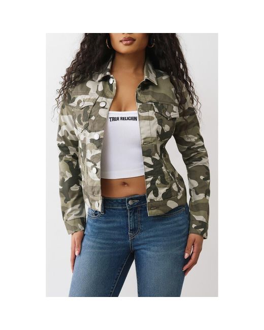 True Religion Gray Camo Shirt Jacket