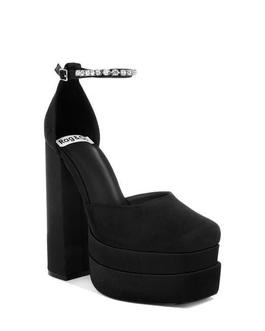 Rag & Co Black Martini Platform Pump