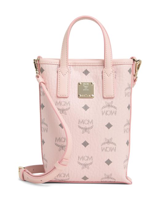 MCM Mini Aren Visetos Crossbody Bag in Pink Lyst